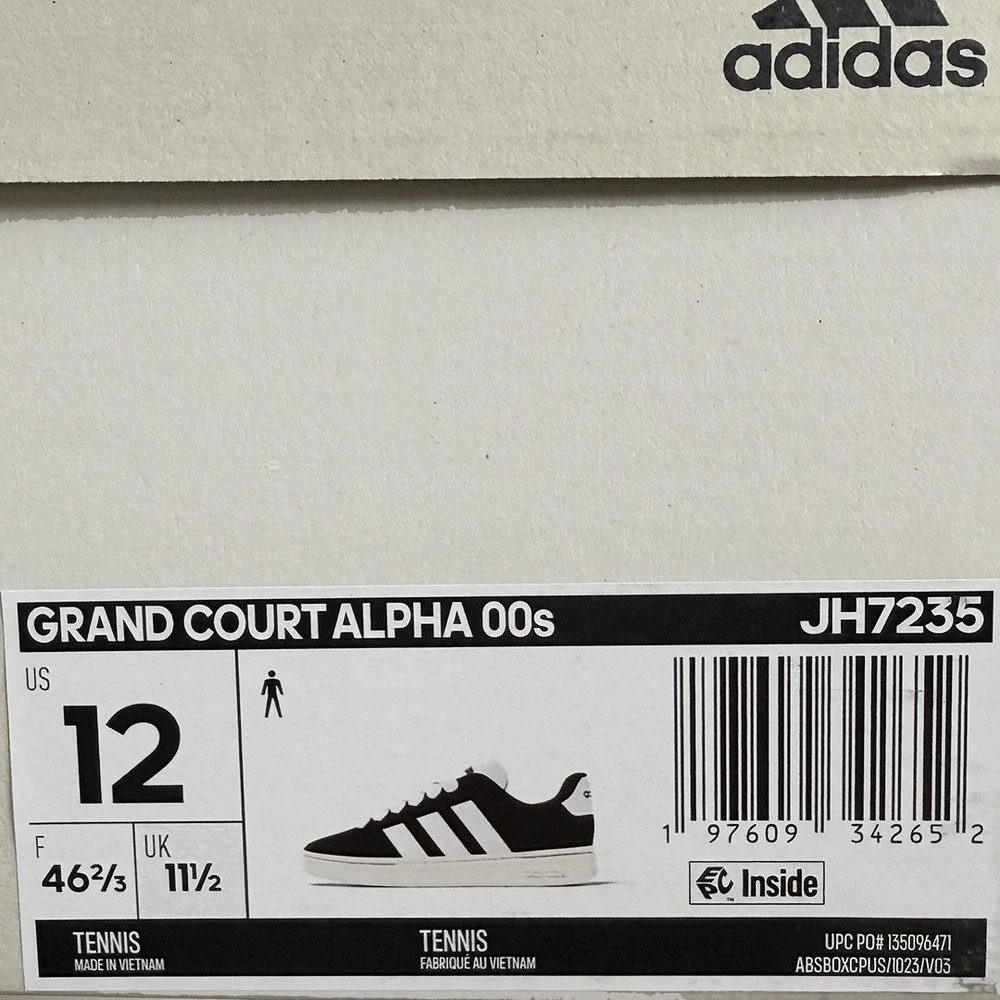 Adidas Grand‎ Court Alpha 00s Shoes / Sneakers NEW Mens 12 Black - #49140-TOP1